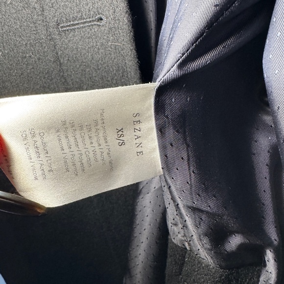 Black Sezane Manteau Suzon women’s wool coat - Picture 4 of 4